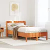 vidaXL Massivholzbett ohne Matratze Wachsbraun 120x190 cm Produktbild-Vorschau 2