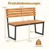 COSTWAY Gartenbank Holz, Holzbank, 2-Sitzer Sitzbank aus Produktbild-Vorschau 3