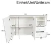 Credenza Merax con ante bombate, cassettiera con 2 cassetti Anteprima dell’immagine prodotto 7