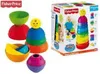 A product shot of Fisher-Price stacking cups and their packaging. Produktbild-Vorschau