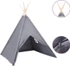vidaXL Tipi pour enfants avec sac gris peau de pêche Voir les images du produit 1