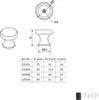Diagram and table showing technical specifications of a knob. Produktbild-Vorschau