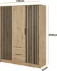 Kleiderschrank Stilo Eiche Artisan mit Lamellen – 155 cm, 3 Produktbild-Vorschau 5