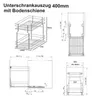 Unterschrankauszug 40 cm Soft-Close Chrom – Bodenmontage Produktbild-Vorschau 8
