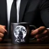 Sitzender Wolf im Mondschein Tasse in Schwarz Produktbild-Vorschau 5