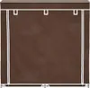 vidaXL Látkový botník s krytom 115 x 28 x 110 cm Hnedý Náhľad obrázku produktu 3