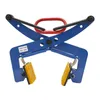 A blue stone clamp with red and yellow accents is displayed against a white background. Náhled obrázku produktu