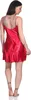 Damen kurzes Satin Negligé Nachtkleid Nachthemd Satin; Produktbild-Vorschau 4