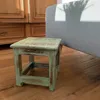 LS-LebenStil Vintage Holz Fußhocker Tritthocker Türkis 26cm Produktbild-Vorschau 3