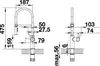 Technical drawing with dimensions of a faucet. Produktbild-Vorschau