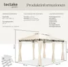 Luxus Garten Pavillon Emine 4x3m mit 6 Seitenteilen - creme Produktbild-Vorschau 5