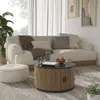 Table basse Vicco Selva Chêne/noir 80x80cm avec porte Voir les images du produit 7