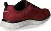 A side view of a burgundy and black Skechers athletic shoe. Produktbild-Vorschau