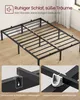 A black metal bed frame with close-up details of its construction. Produktbild-Vorschau