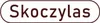 The image shows the word "Skoczylas" in a dark red font on a white background, enclosed in a rounded rectangle with a dark red border. Voir les images du produit