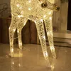 LED-Weihnachtsrentier 1,2 m, weiß-gold, warmweiß, Innen/Außen Anteprima dell’immagine prodotto