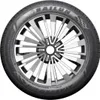 A close-up studio shot of a single car tire mounted on a silver and black rim. Produktbild-Vorschau