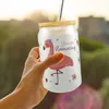 Flamingo Trinkglas mit Bambusdeckel mit Spruch You are Produktbild-Vorschau 3