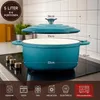 Emaille Bräter 26cm/5L Blaugrün Gusseisen Schmortopf mit Produktbild-Vorschau 3