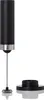 A black and silver electric milk frother with its stand. Produktbild-Vorschau