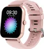 A pink smartwatch with a gold-toned casing is shown against a white background. The watch face displays the time '09:30' and the date '04-06 WED', along with a colorful floral graphic. Náhľad obrázku produktu