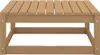 A wooden coffee table shown from the front. Produktbild-Vorschau