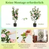 Umělá kamélie 90 CM, umělá květina v květináči s cementovou Náhled obrázku produktu 4