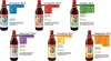 A collage of different flavors of Rotbäckchen juice bottles, each with its nutritional information displayed. Produktbild-Vorschau
