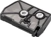 A close-up, isolated shot of a black and silver air filter. Voir les images du produit
