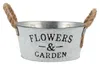 Pflanzentopf/Blumentopfschale Jardin - rund - Zink - weis - Produktbild-Vorschau 2