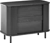 BELIANI Sideboard Schwarz MDF-Platte mit 2 Schiebetüren Produktbild-Vorschau 1