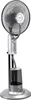 A silver and black misting fan on a white background. Voir les images du produit