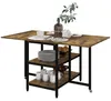 HOMCOM Eettafel, inklapbare keukentafel met wielen, Productafbeelding-voorbeeld 1