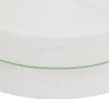 A close-up view of a white flat hose with a green stripe. Voir les images du produit