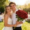 Künstlicher Rosenstrauß mit realistischem, langstieligem Produktbild-Vorschau 7