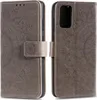 A flip-style phone case with a mandala pattern, shown open and closed. Produktbild-Vorschau