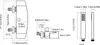 Diagrams showing the dimensions of a shower faucet set. Podgląd zdjęcia produktu