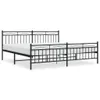 Bettgestell mit Kopf- und Fußteil Metall Schwarz 193x203 cm Produktbild-Vorschau 1