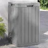 vidaXL Zewnętrzny kosz na śmieci szary 38x38x65 cm PP Podgląd zdjęcia produktu 8