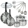 Batterie de cuisine 2 poêles 24/28 cm et couvercles, 3 Voir les images du produit 1