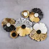 Metallbild 75x53cm Wandbild Blüte Metall Schwarz Gold Deko Produktbild-Vorschau 2