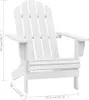 A white wooden Adirondack chair with dimensions indicated by measurement lines and text. Náhľad obrázku produktu