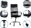 A collage of close-up shots of a black office chair, highlighting its features. Produktbild-Vorschau