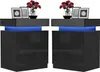 2x Nachttisch mit LED,Schwarz Hochglanz Nachtschrank mit Produktbild-Vorschau 1