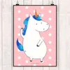 Mr. & Mrs. Panda Bild Einhorn Mann DIN A4 - Rot Pastell - Produktbild-Vorschau 2