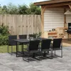 vidaXL 7-tlg. Garten-Essgruppe Schwarz Textilene Produktbild-Vorschau 2