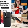 Collage of images showing a black phone case with a card slot, a woman making a payment with a phone, and a person using a phone at a desk. Anteprima dell’immagine prodotto