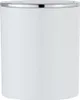A white trash can with a silver rim and lid. Anteprima dell’immagine prodotto