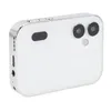 A white digital camera with silver accents is shown from a diagonal rear-facing angle against a white background. Podgląd zdjęcia produktu