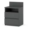 A dark gray nightstand with two drawers and an open shelf. Náhľad obrázku produktu